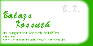 balazs kossuth business card